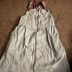 Stella McCartney Light Wash Denim Dress with Pink Straps